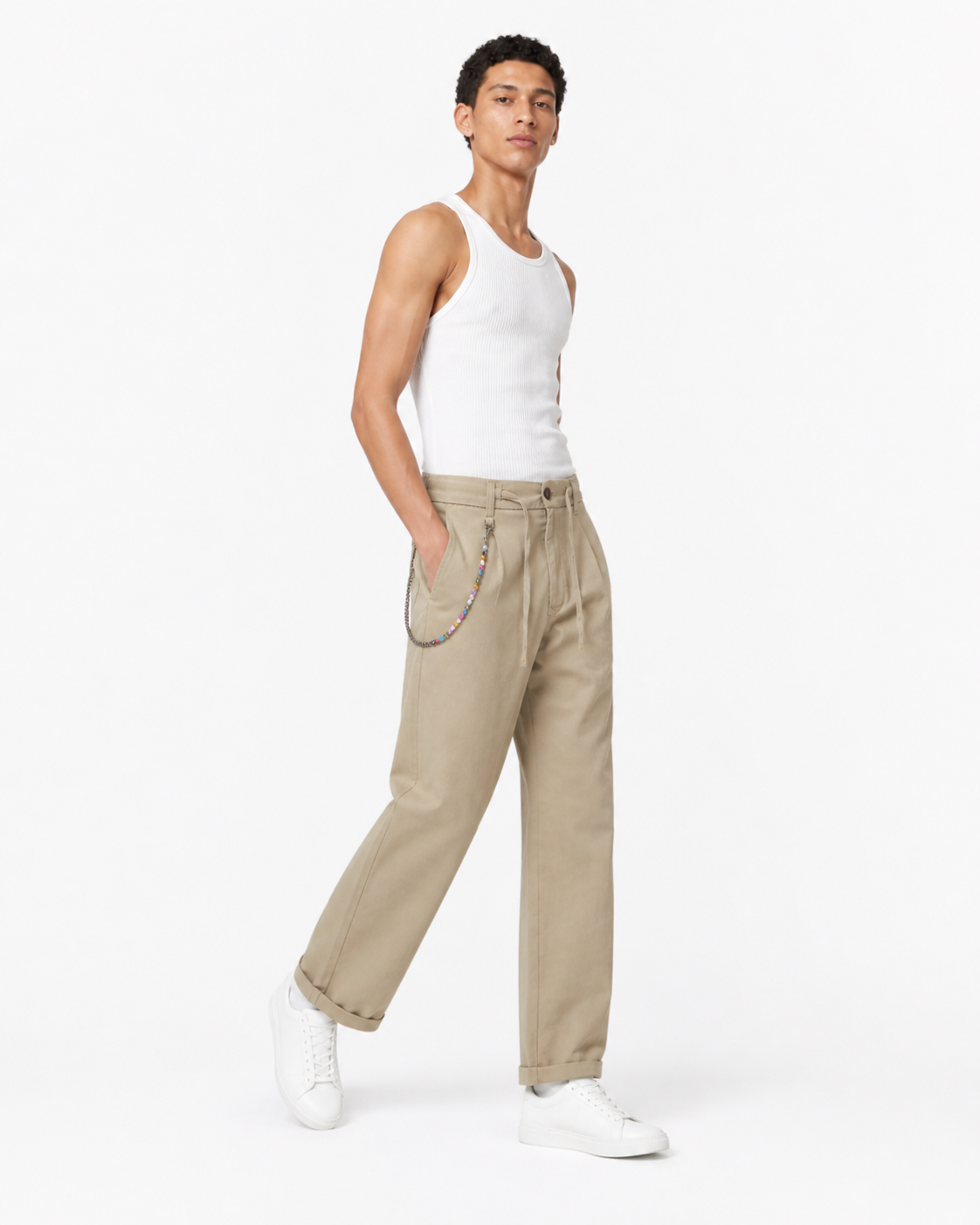 Pantalone Largo sabbia in cotone