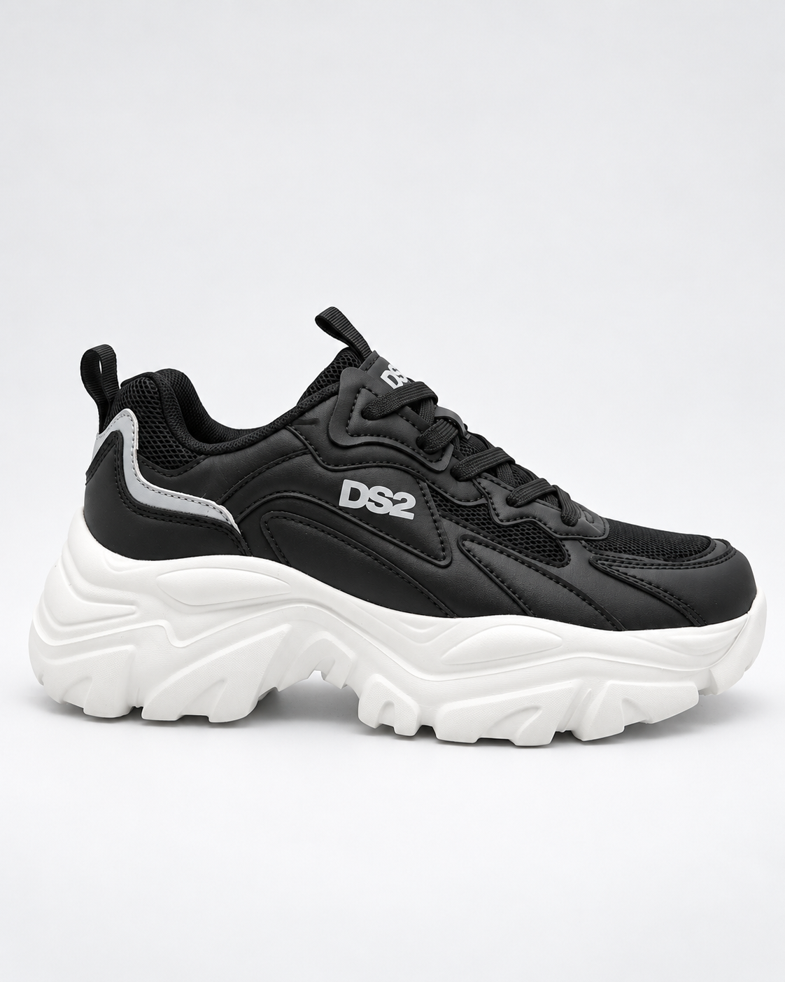 DROPSEASON2 sneakers chunky donna nera - profilo esterno