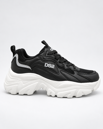 DROPSEASON2 sneakers chunky donna nera - profilo esterno