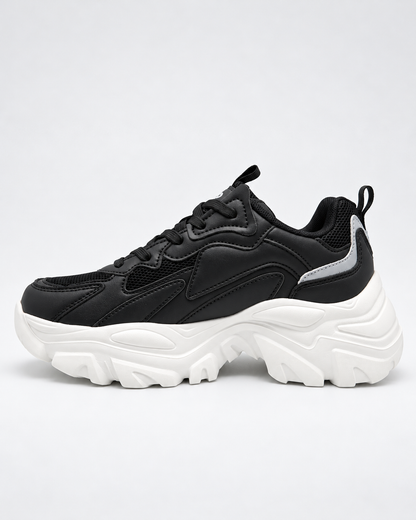 DROPSEASON2 sneakers chunky donna nera - profilo interno