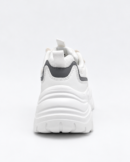 Sneakers DS2 donna bianche con suola alta - retro