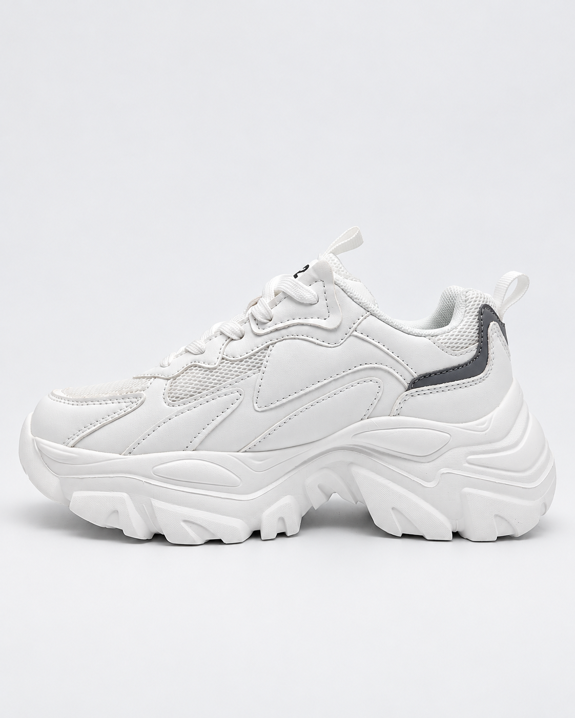 Sneakers DS2 donna bianche con suola alta - lato interno