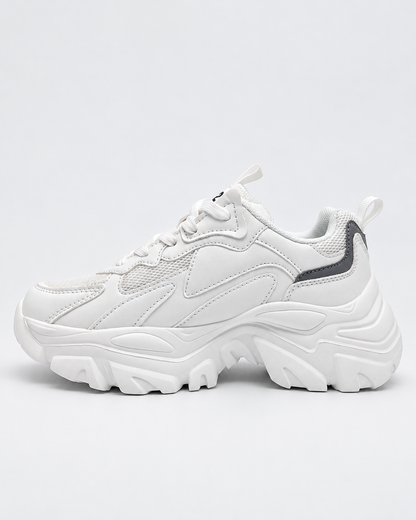 Sneakers DS2 donna bianche con suola alta - lato interno