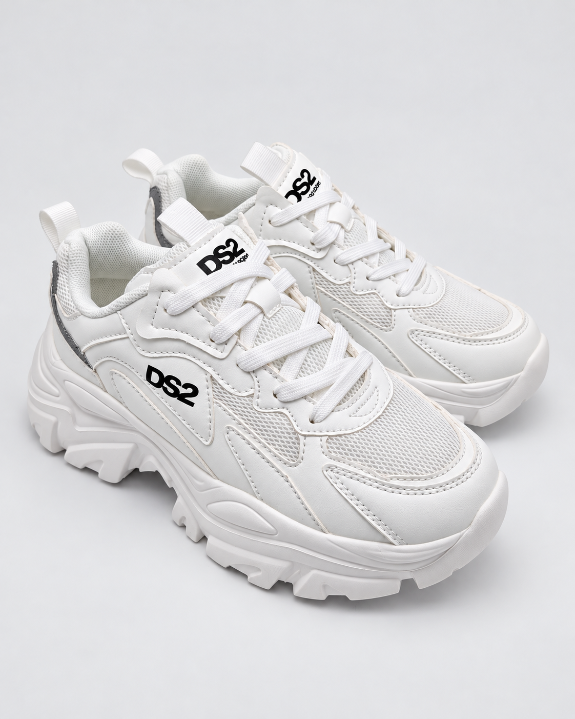 Sneakers DS2 donna bianche con suola alta - coppia
