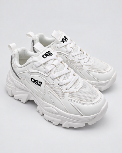 Sneakers DS2 donna bianche con suola alta - coppia