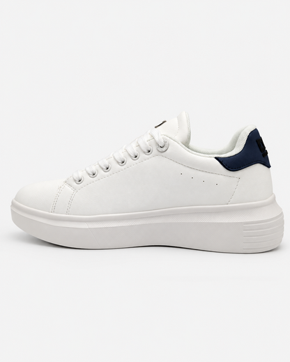 Sneaker uomo bianca DS2 Essential Oversize con tallone blu, vista laterale interna