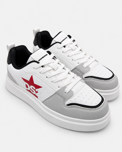 Paio di sneakers uomo DS2 Platform Star bianco grigio visto di tre quarti