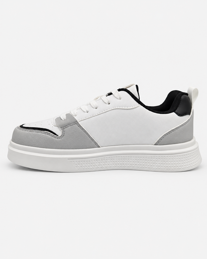 Lato interno delle sneakers uomo DS2 Platform Star bianche e grigie con suola platform
