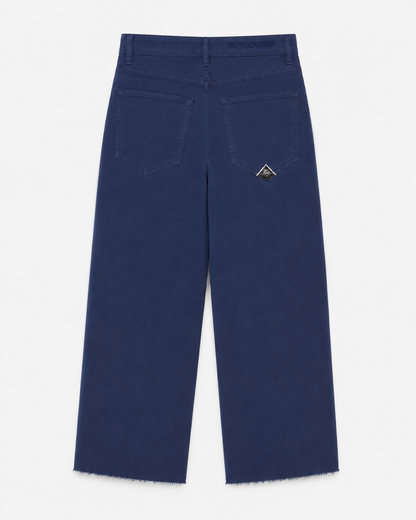 Pantalone in cotone Rita Cropped in Tencel blu Marino ciano - Roy Roger's