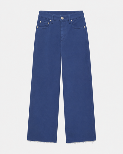 Pantalone in cotone Rita Cropped in Tencel blu Marino ciano - Roy Roger's