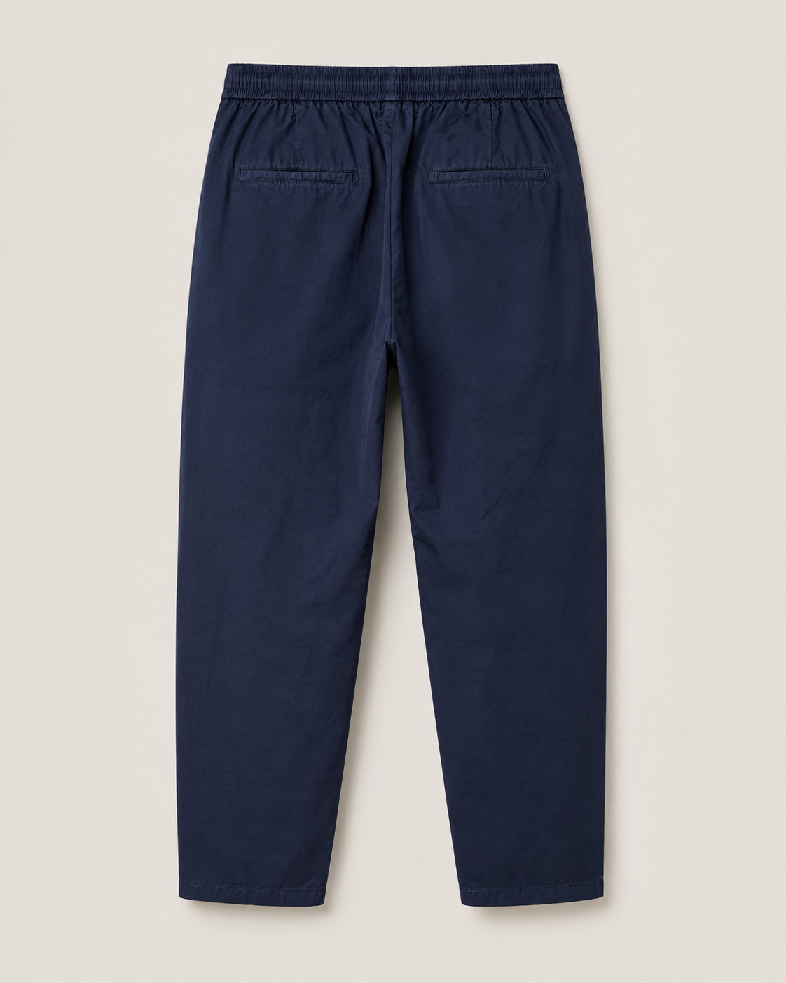Pantalone uomo carrot fit blu in fresco cotone con vita elastica