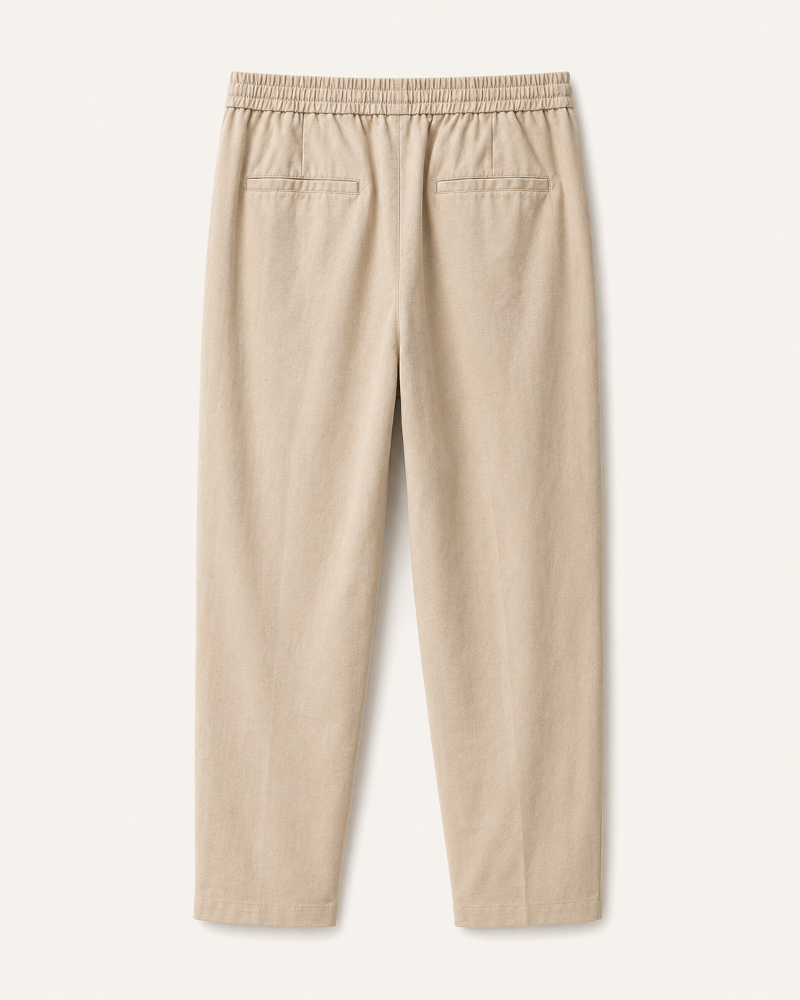 Pantalone uomo beige in lino cotone con vita elastica