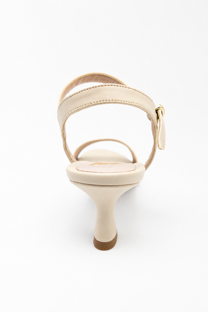 Sandali donna panna con tacco basso Colbaffo®