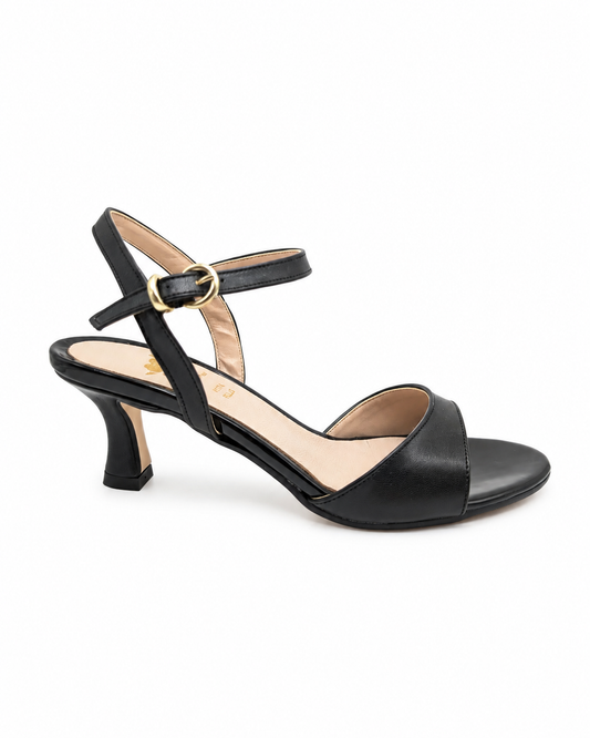 Sandali donna neri con tacco basso Colbaffo®