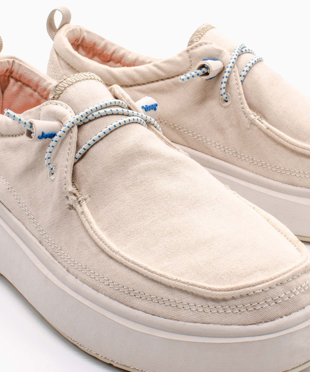 Mocassini in tela sabbia JEEP Donna Nature Wallabee
