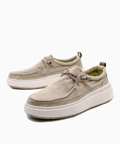 Mocassini in tela oliva JEEP Donna Nature Wallabee
