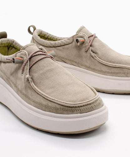 Mocassini in tela oliva JEEP Donna Nature Wallabee