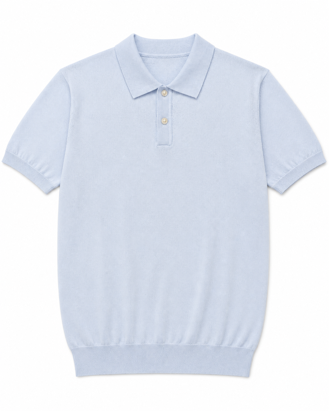 Polo uomo celeste in filo viscosa