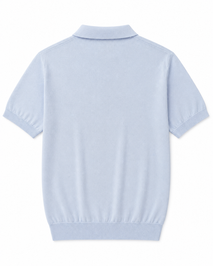 Polo uomo celeste in filo viscosa