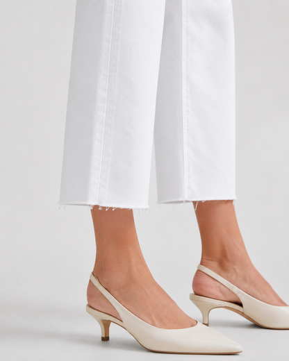 Pantalone in cotone Rita Cropped in Tencel Bianco Blanc de Blanc - Roy Roger's