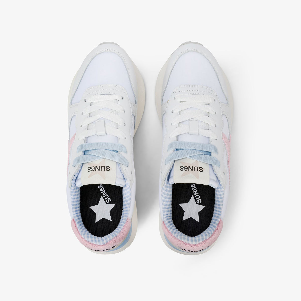 SUN68 Big Stargirl Sponge Donna Bianco Rosa - vista 4